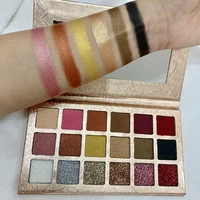 

Best wholesale makeup packaging shaped vagan 18 colors low moq private label matte gold eyeshadow palette