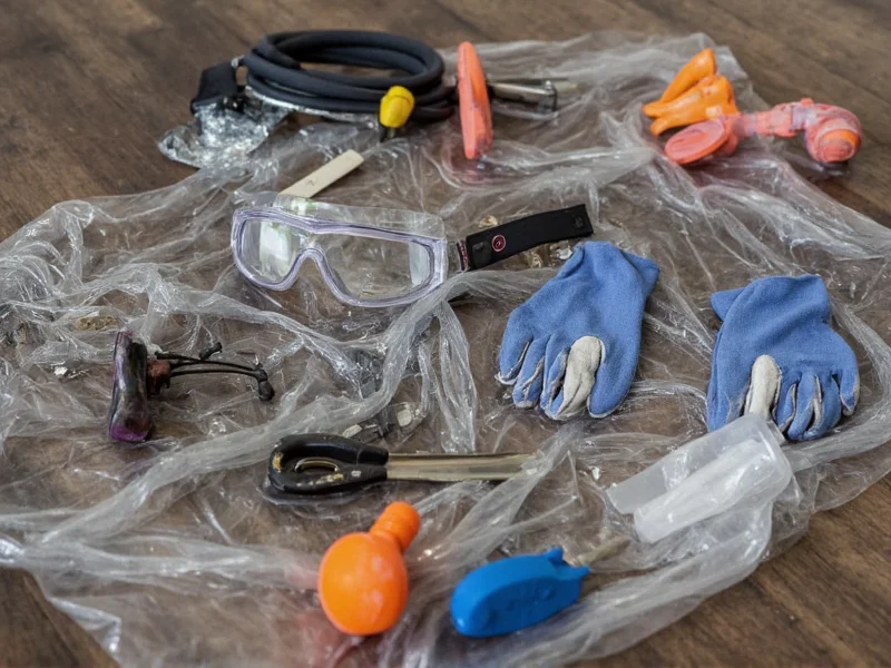 Safety gear for e-waste harvesting: gloves, goggles, and anti-static tools