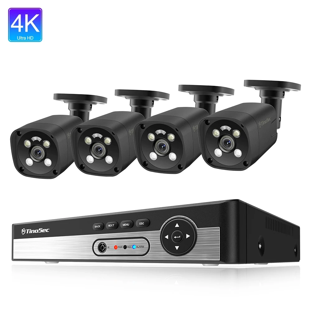 

4K CCTV Home Security System 8Channel 8MP Poe NVR IP Bullet Camera Two Way Audio Surveillance Kit