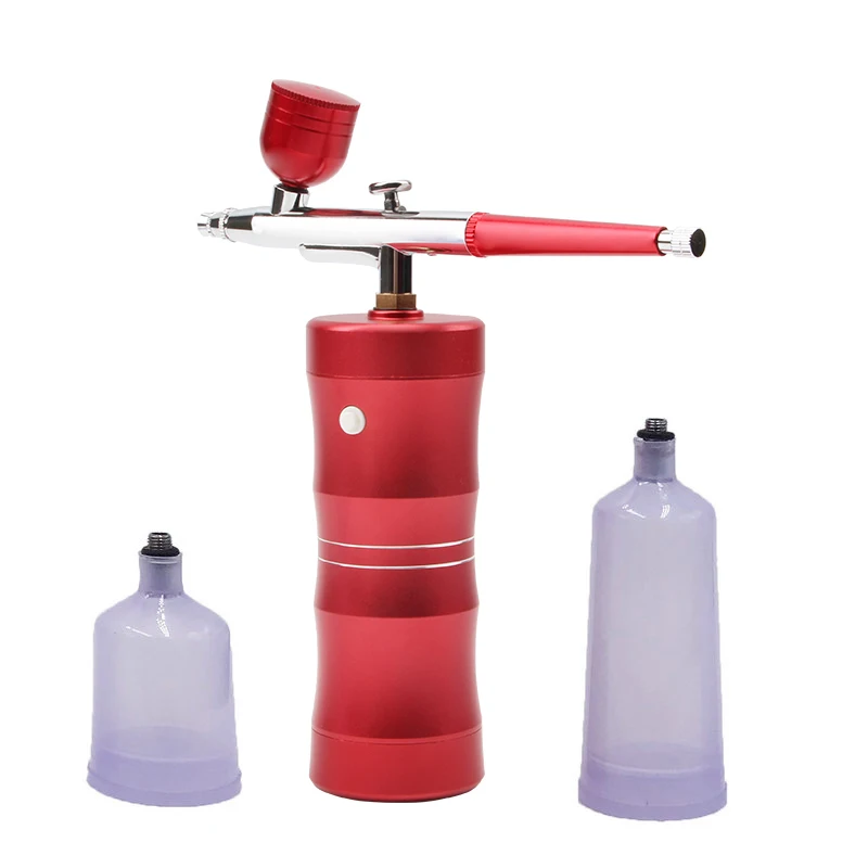 

Handheld mini master water base for makeup airbrush for cake professional cool make up air compressor cool portable kit, Red, pink, can be customized