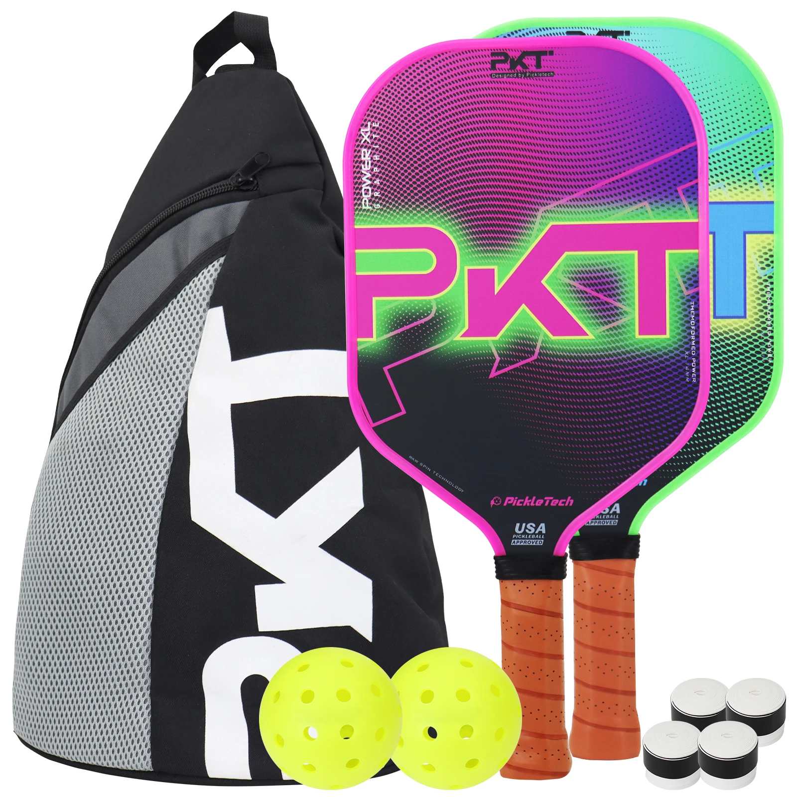 AMASPORT Ready to Ship 13mm Thickness Cheap Fiberglass Raw Carbon Fiber Pickleball Paddle Set