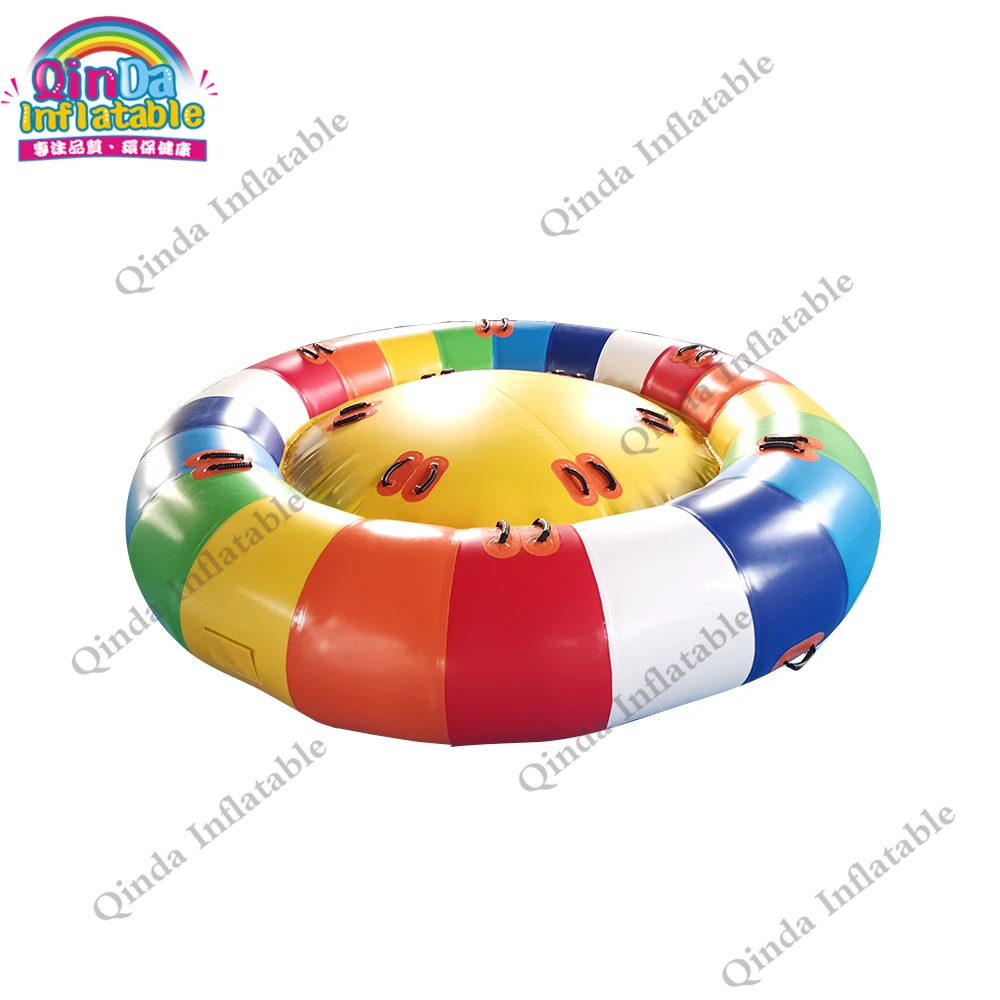 

Exciting water groy toys inflatable towable tube flying inflatable disco boat for spinner games, Customized color