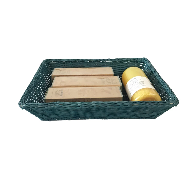 

Renel Custom Size Fruit Tray Decoration Rectangle Home Storage Natural Rattan Tray, Can be customized