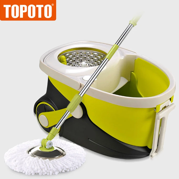

TOPOTO Professional Walkable 360 Degree Rotating Mop Easy Life Spin Cleaning Mop Go Shop Magic Mop, Green