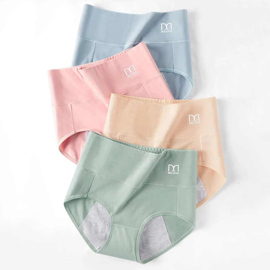 

Dropshipping Womens Organic Cotton Period LeakProof Plus size Underwear Protective 3 layer Period Blood Time Menstrual Panties