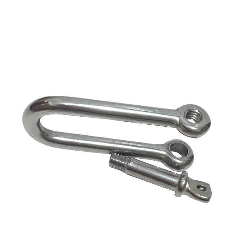 

Stainless steel extended D-type shackle safety hook for 10*100mm Marine Outdoor hardware yacht