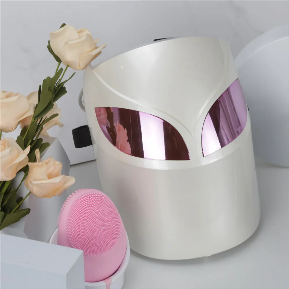 

7 color photon face light beauty collagen therapy led facial mask, White or customized