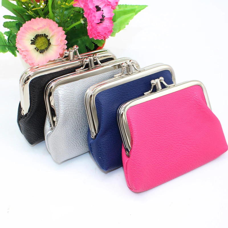 

New Double Layer Ladies Short Wallet Small Fresh Candy Color PU Coin Purse