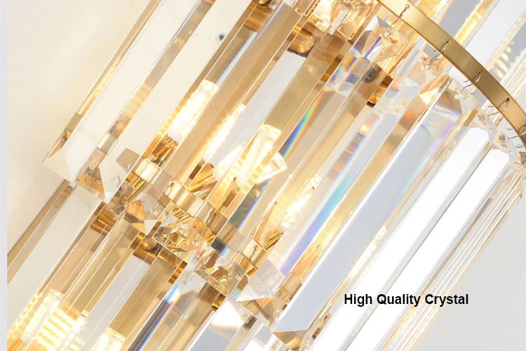 High quality factory gold crystal round square LED wall lamp