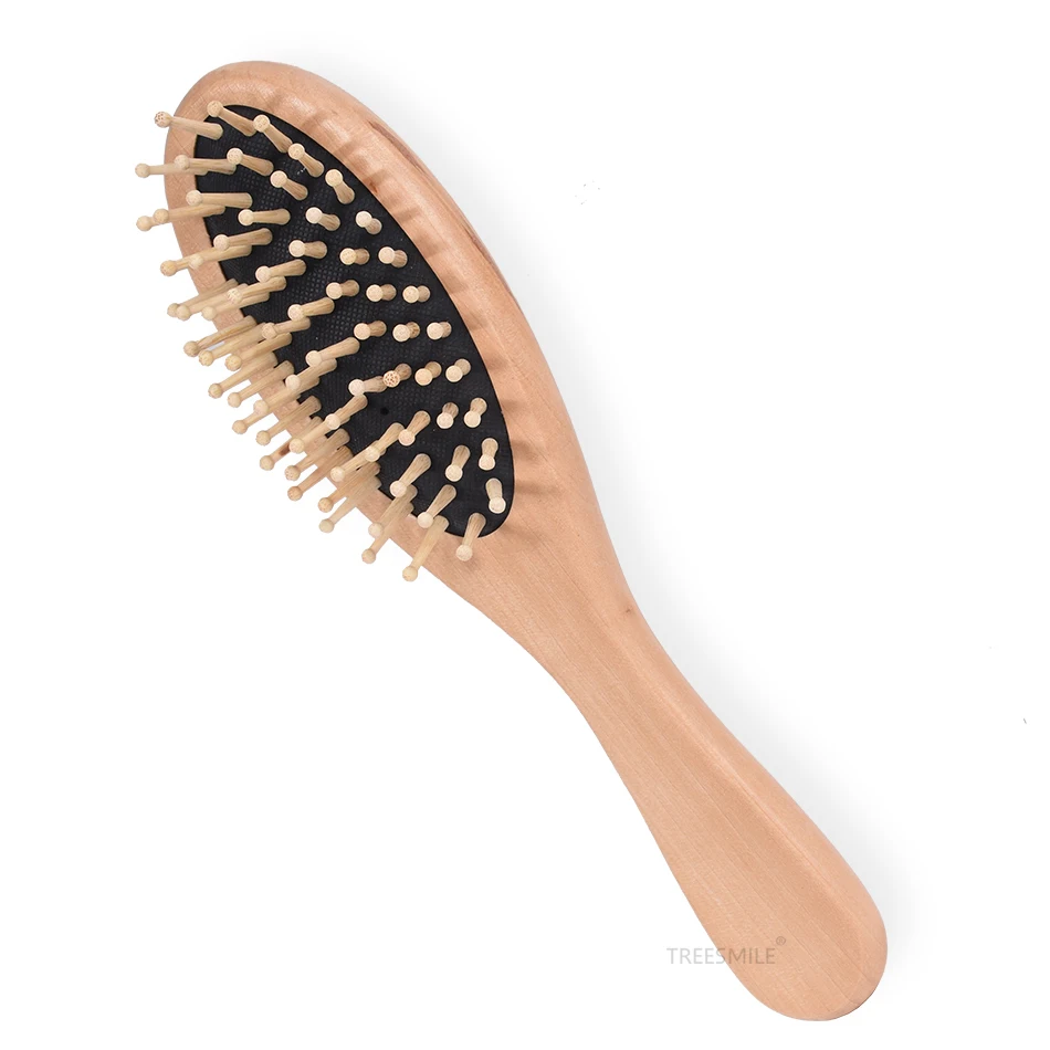 

TREESMILE hair brush wood natural massage comb Air cushion spa brushes custom logo factory high quality good for your brand gift, Same as picture