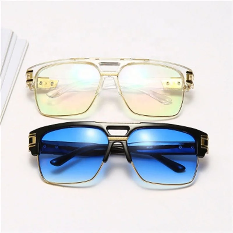

Fashion Unisex Square Retro Colorful Reflective Sunglasses in Stock, 8 colors