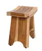 Shower Bench with Free Soap Dish, Small Bamboo Shower Stool with Shelf, Wooden Bathroom Spa Bath Organizer Seat, Perfec