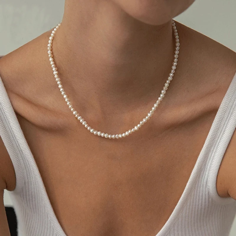 

Trendy Wedding Big Pearl Necklace White Imitation Pearl Choker Necklace Fashion Elegant Party Jewelry, Gold