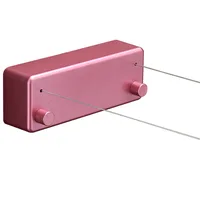 

Space saving pink wall mounted plastic clothesline double line outdoor indoor retractable Clothesline