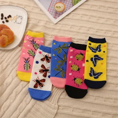

Cartoon Fancy Korean Sweet Cotton Casual Socks Women Summer Warm Street wear Cute Funny Sox Short Happy Ankle Socks, Custom color