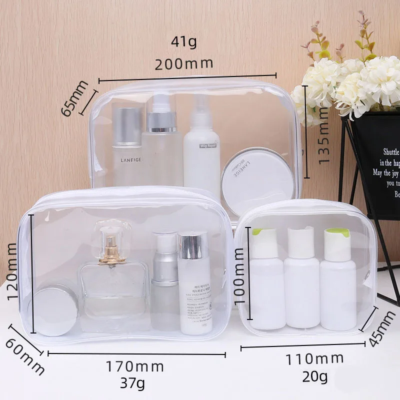 

Promotional Travel Transparent PVC Waterproof Toilet Cosmetic Bag Clear Makeup Bag Pouch with Zipper