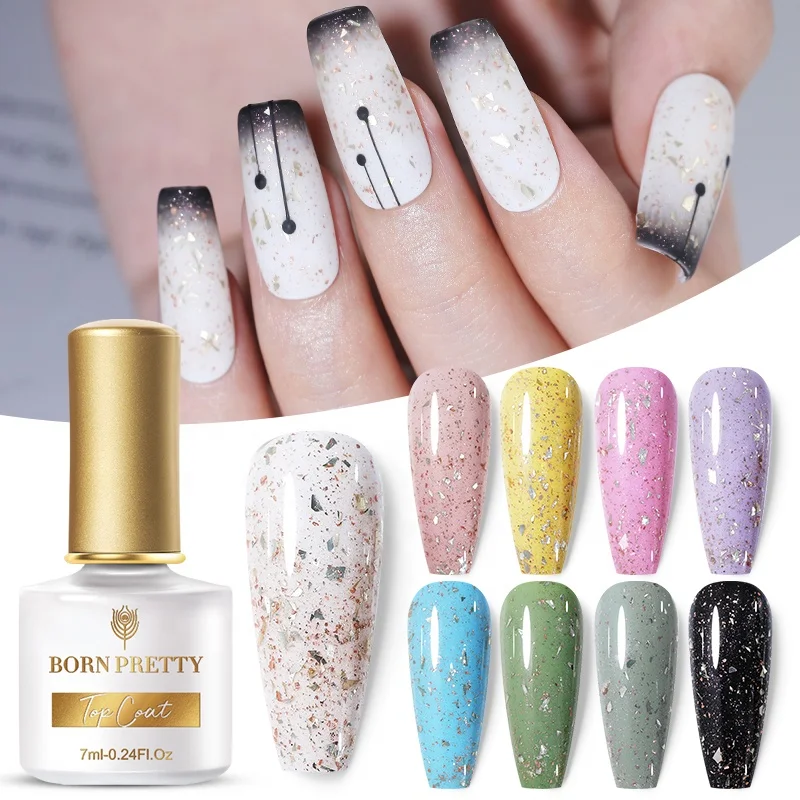 

BORN PRETTY Diamond Disco Top Coat Nail Gel Polish Reflective Glitter Gel Top Coat Nail Polish for Nail Art Design