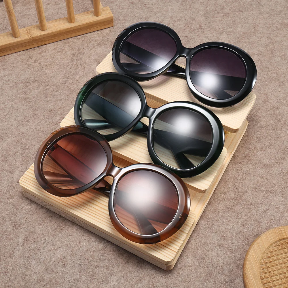 

DCOPTICAL 2021 Round Retro Vintage Full Rim Dark Brown Lens Male Female Unisex PC Frame Sunglasses