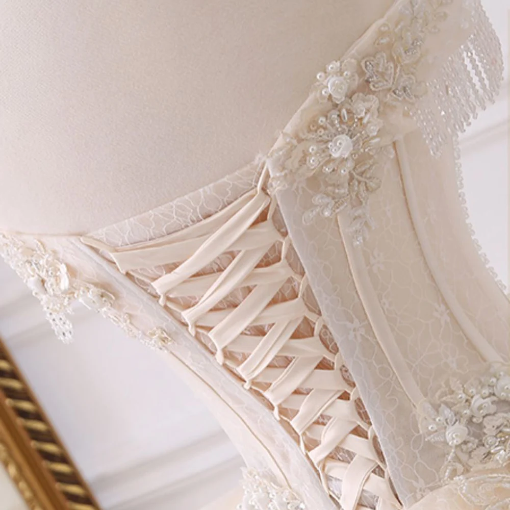2020 Gorgeous Ball Gown Wedding Dresses Vestido De Noiva Appliques Flowers Beading Crystal Shiny Bridal Dress