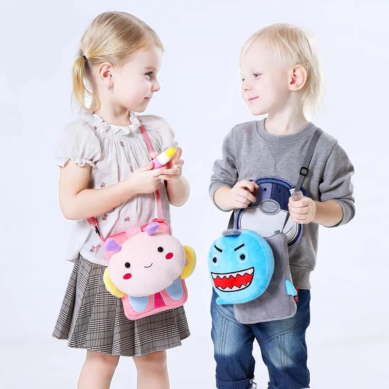 

Hot 3D cartoon animal shoulder bag kindergarten animal children's plush crossbody bag