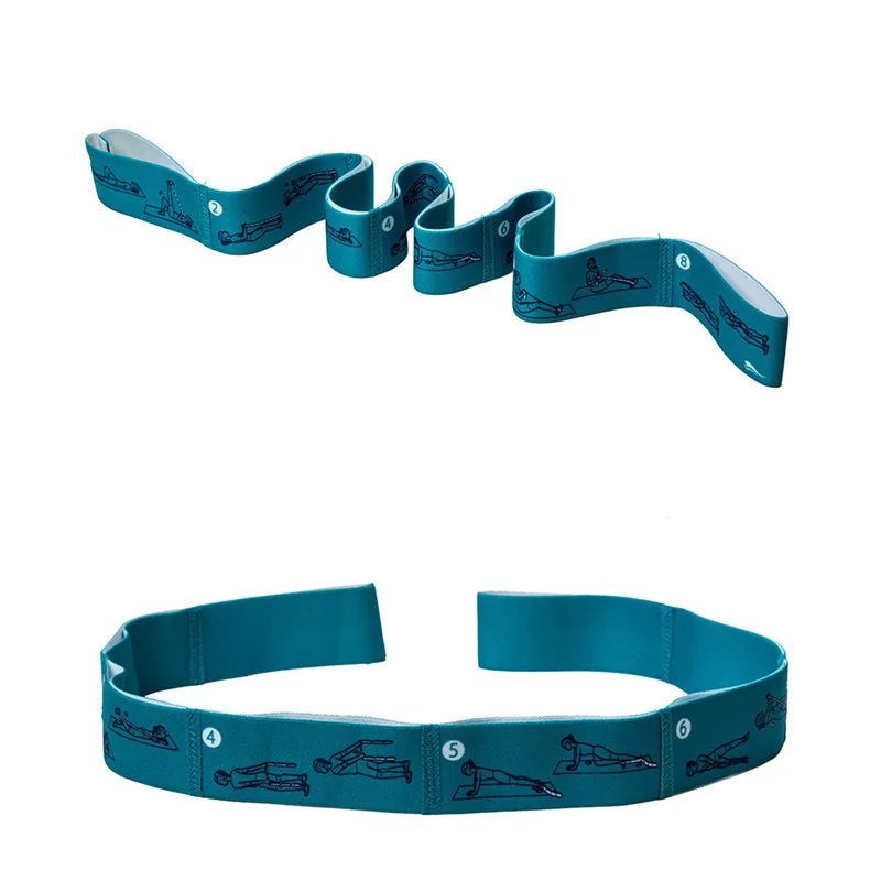 

Stretch Strap Elastic Yoga Belt Fitness Exercise Gym Pilates Waist Leg Resistance Bands, Green,rose red,orange