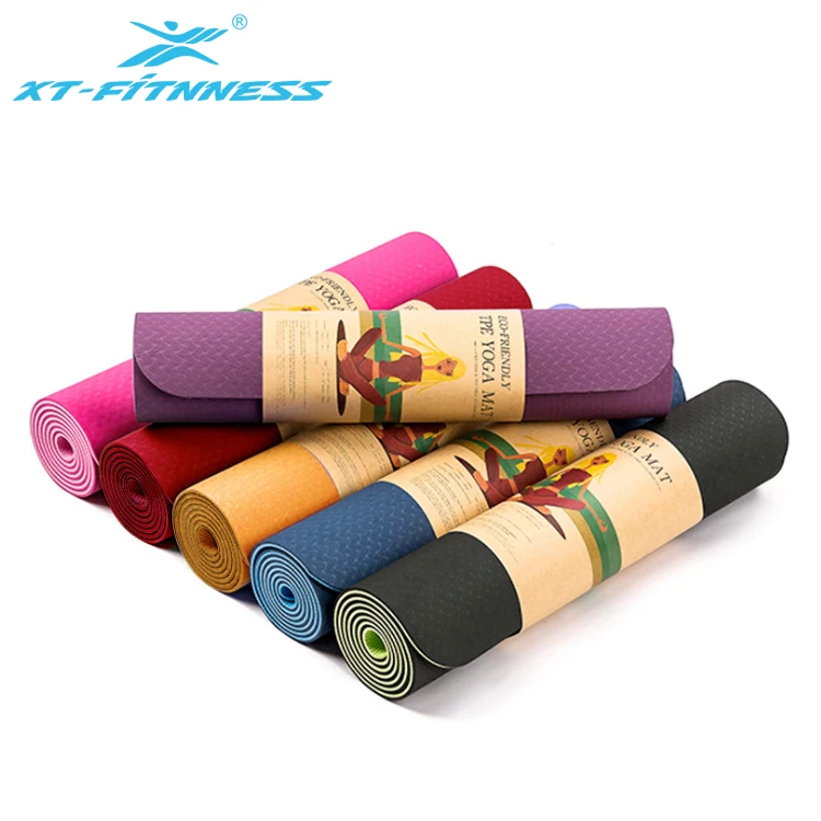 

Hot Sale non slip harmless double layer eco friendly tpe yoga mat 6mm