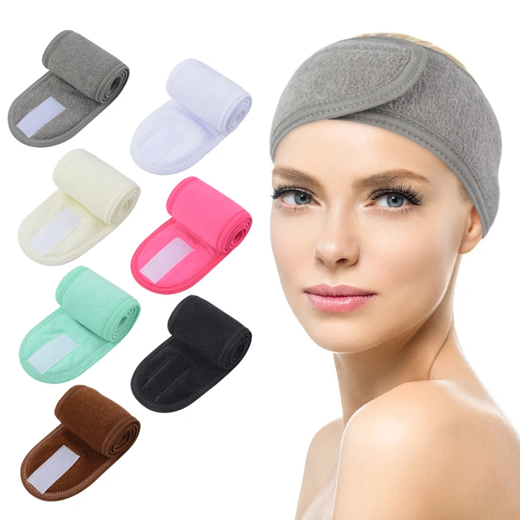 

Wholesale Luxury Fashion Women Terry Cloth Headband Makeup Headband With Logo