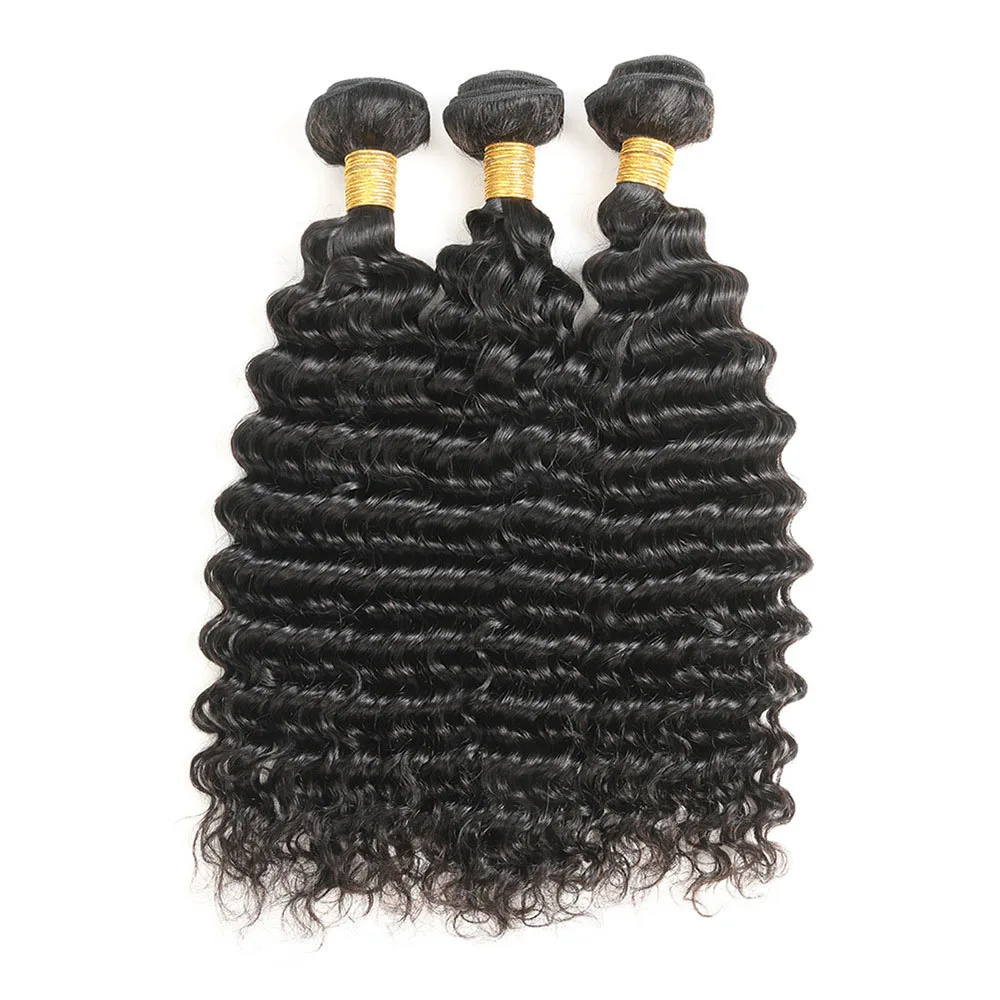 

High Quality Deep Wave Weft Brazilian Hair Weave Bundles 100% Human Hair Extension