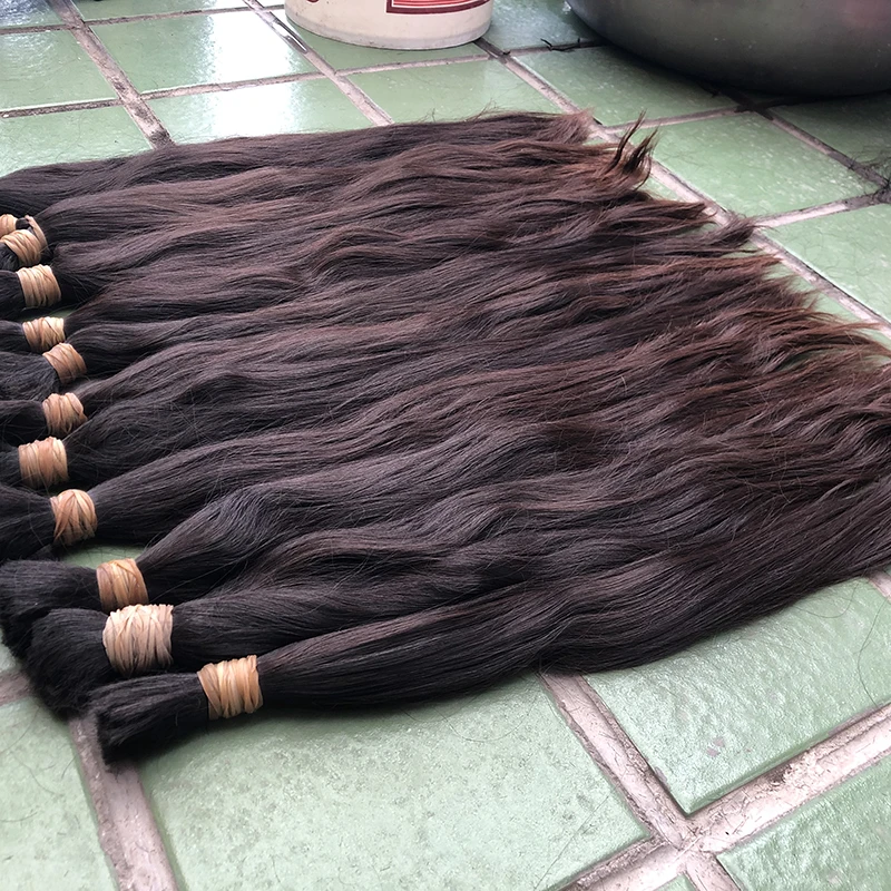 

Single Donor 100 Human Raw Unprocessed Strawberry Blonde T1B27 Color Natural Wave Asian Virgin Hair, 100% natural brown color