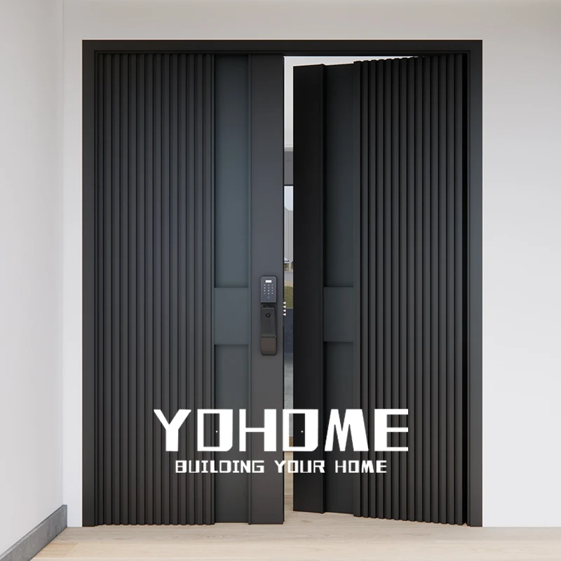 

China's top manufacturer luxury double security metal doors impact double doors for houses exterior metal double doors