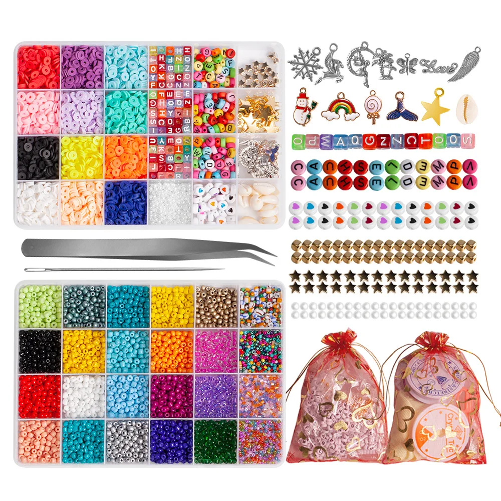 

Wholesale DIY Polymer Clay Beads for Bracelet Necklace Christmas Lucky Bag Glass Seed Beads Jewelry Kits