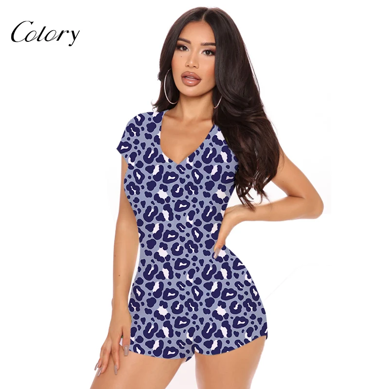 

Colory Custom Logo Printing Bodycon Rompers Pajamas Print, Picture shows