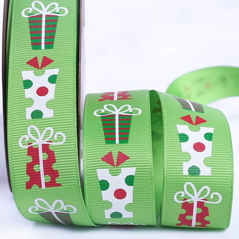 

Christmas New Design Ribbon 100% Polyester Ribbon Wholesale Decorative Gift Grosgrain Ribbon