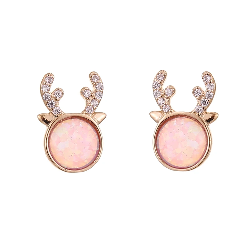 

Top quality 2021 Fashion fine Silver sterling 925 Jewelry Rose Gold Plated elk Stud Earrings For Girls
