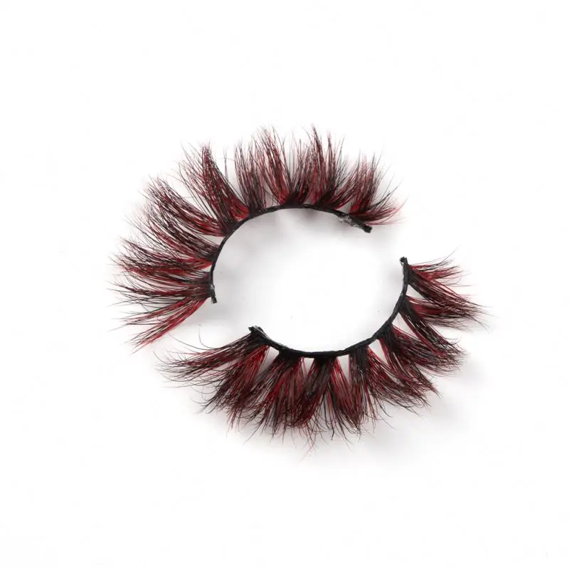 

Hot sale eyelashes packaging natural black luxury 100% real colored 3d 25mm full strip lashes, Multiple colors