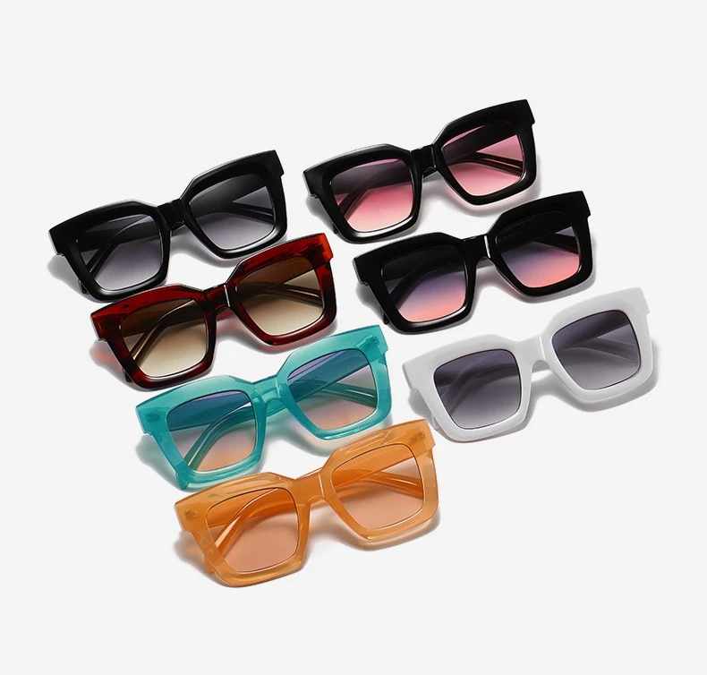 

Qmoon Classic Square Men's Sunglasses Manufacturer UV400 Unisex Curve Glasses Leg Square Sunglasses Men's Sunshade PC Frame