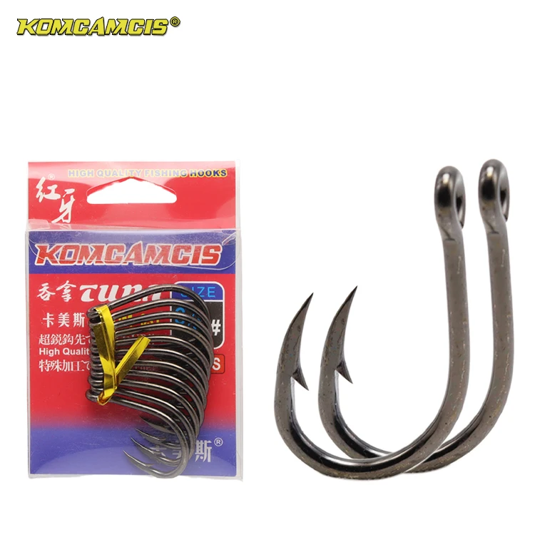 

KOMCAMCIS 6~20PCS Tuna Circle Bait Hook Live Bait Circle Hooks Extra Strong High Carbon Steel Fishing Hooks