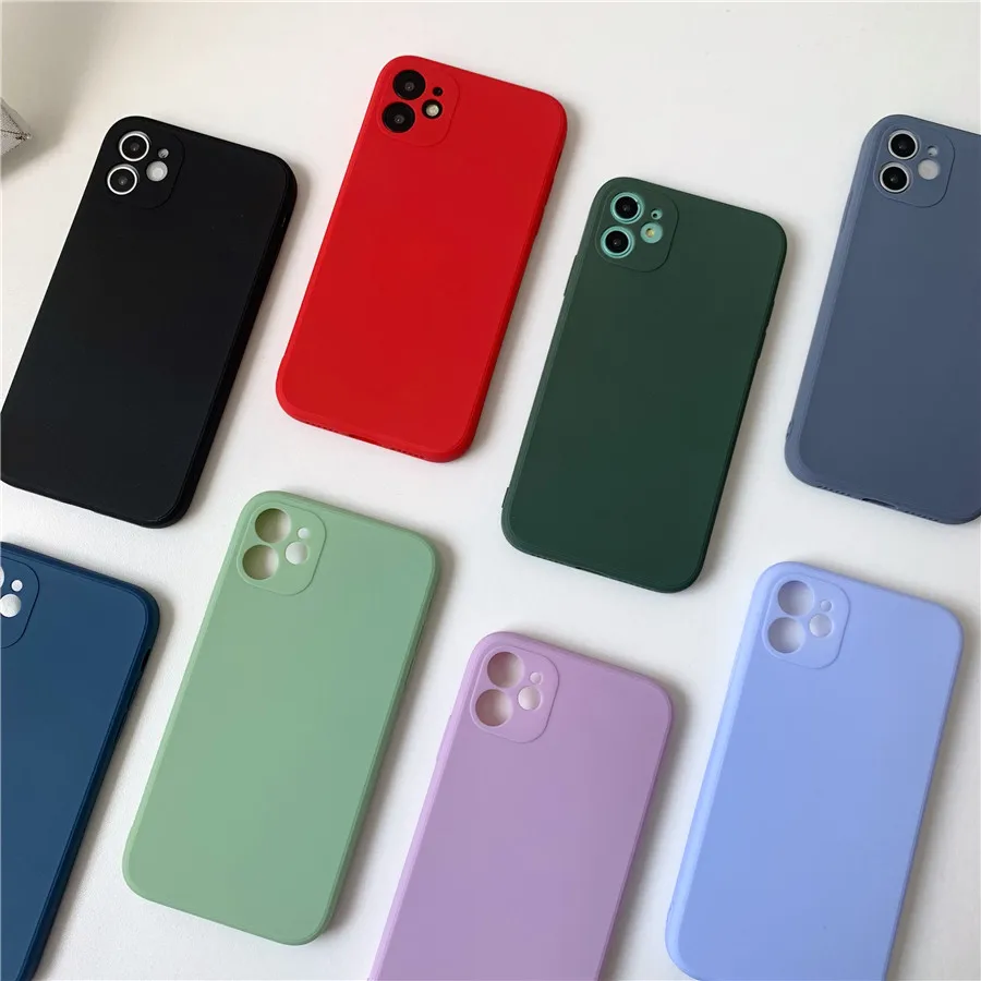 

Anti Shock Proof Slim Matte Soft TPU Silicone Cover For iPhone 11 12 Mini Pro Max Mobile Phone Case