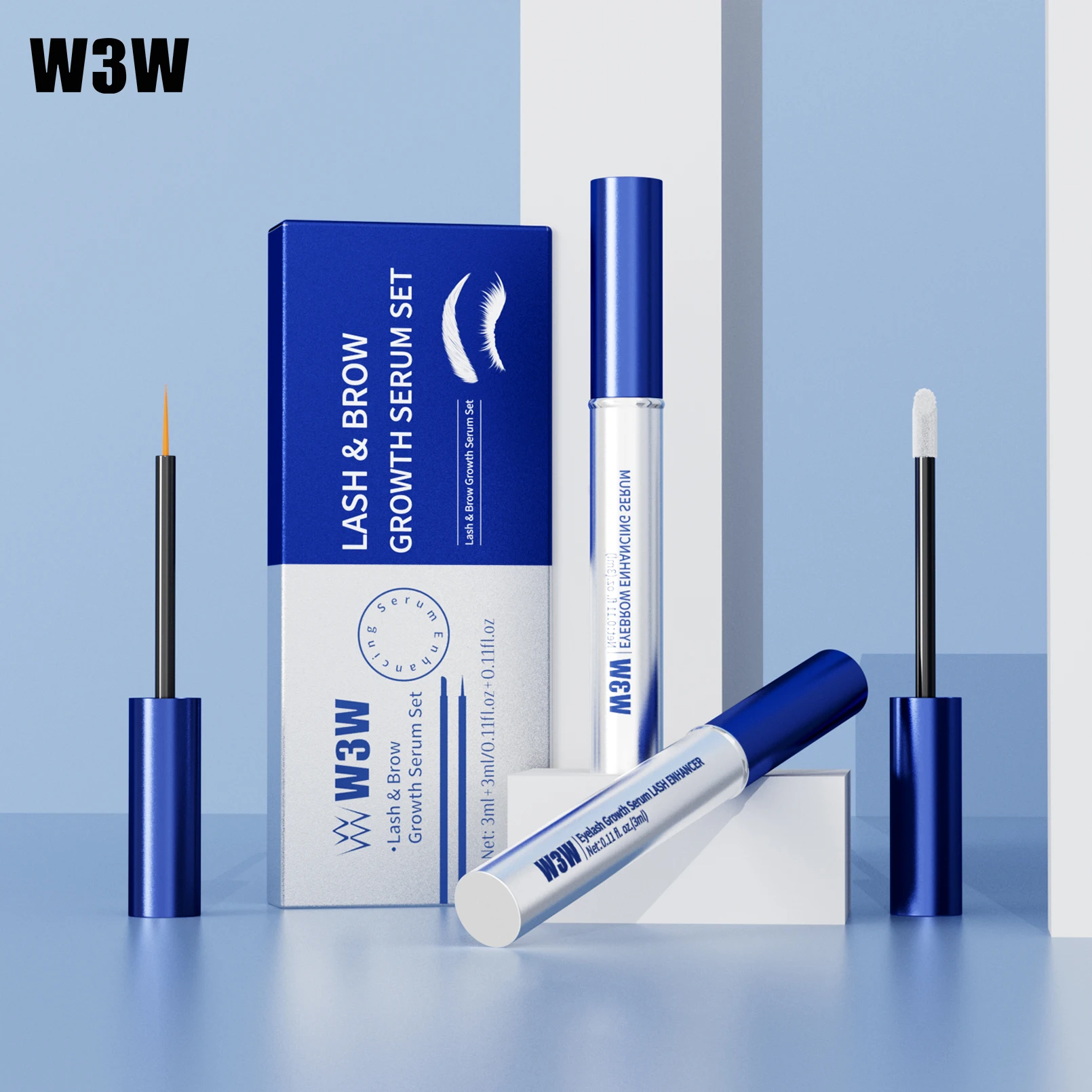 Eyelash & Eyebrow Enhancing Serum Set Private Label Eyelash Eyebrow Growth Serums Gentle Formula for Thicker Longer Lashes
