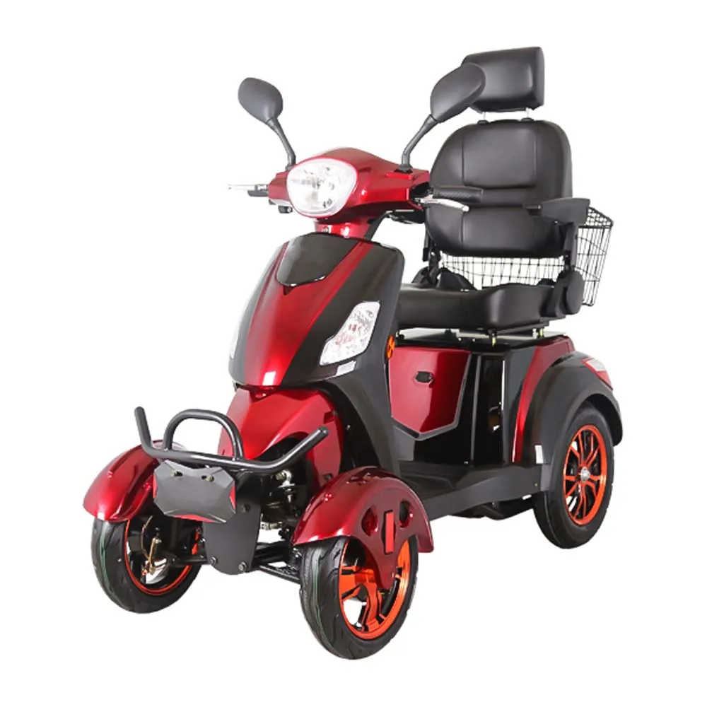 

The safest four-wheeled electric scooter seniors medium scooter, Red