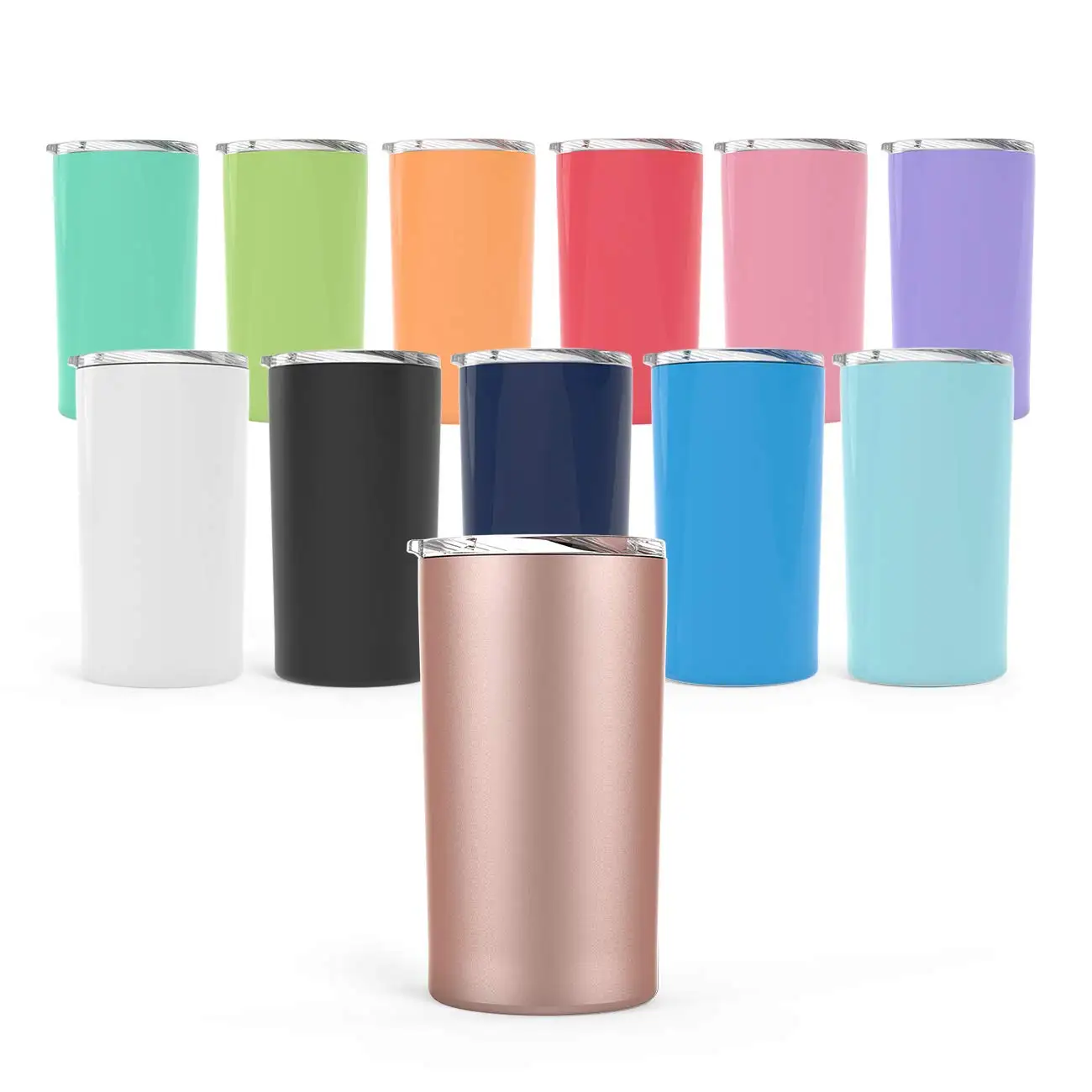 

watery hot selling products amazon 12oz double wall stainless steel insulated kids skinny tumblers with lid and plastic straw, Custom color