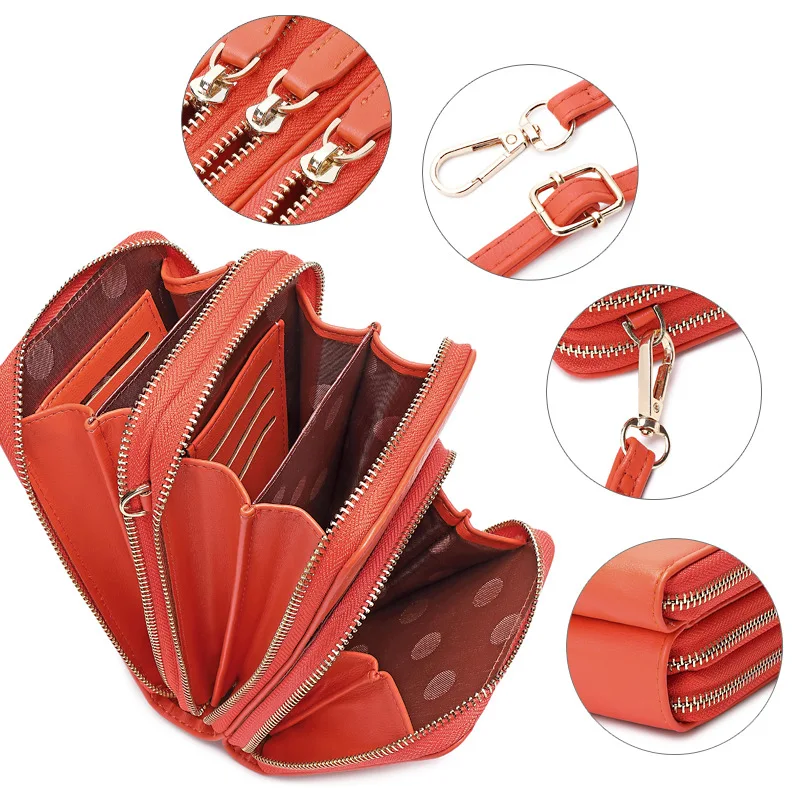 

New Women Casual Stylish Large-capacity Diagonal Package Cell Phone Big Card Holders Wallet Clutch Shoulder Straps Bag