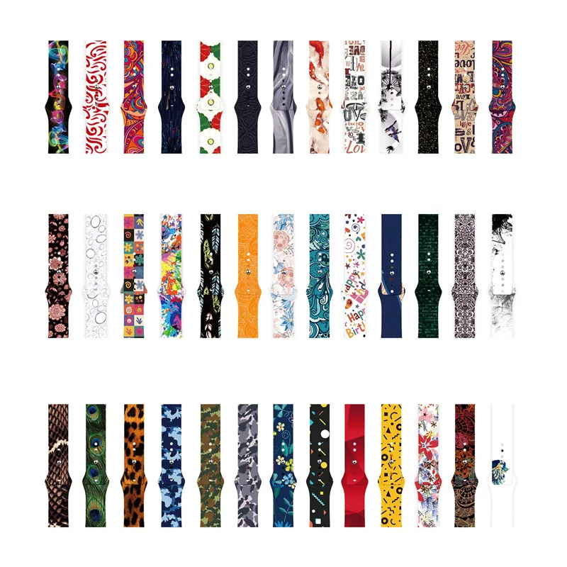 

Printing Pattern Soft Silicone Watch Band for Apple Watch Series 1 2 3 4 5 Band for Iwatch 38mm 40mm 42mm 44mm Sport Straps