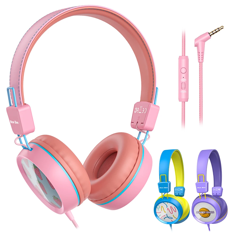 

New Bee KH20 Headphones Gaming Head Phones Computer Headset with Microphone Headphones Earphone Pink Headset for Children, Blue/white/pink/purple