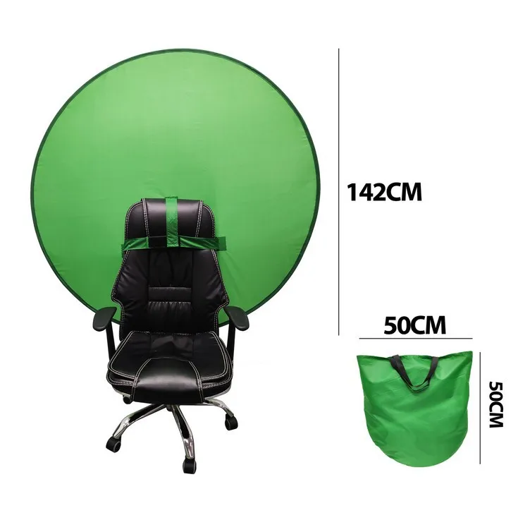 

Green Screen Backdrops Background Portable Fold Reflector for Live broadcast YouTube Video Studio Round 142cm