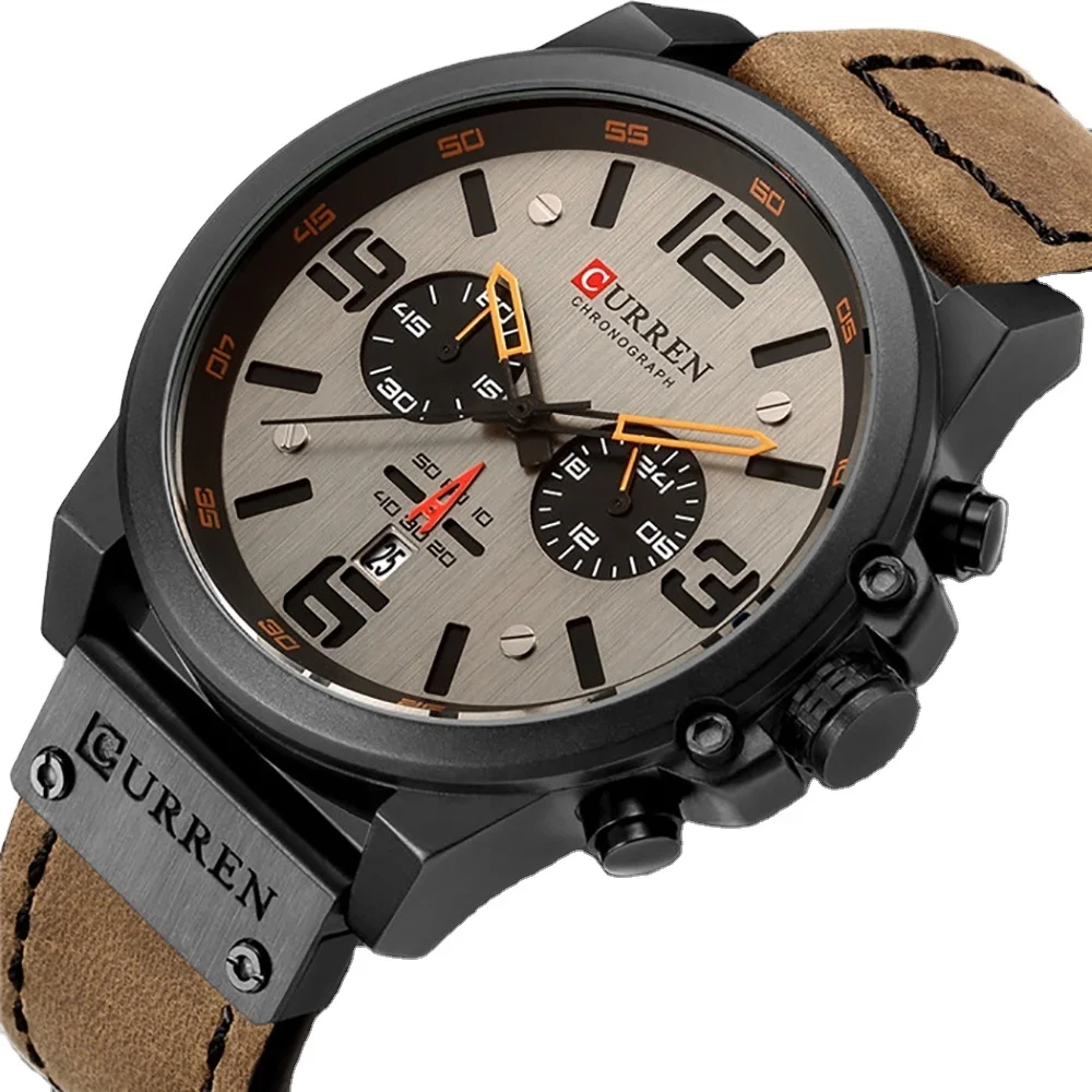 

Top Brand Luxury CURREN 8314 Fashion Leather Quartz Men Watches Casual Date Chronograph Male Wrist Watches Clock Montre Homme