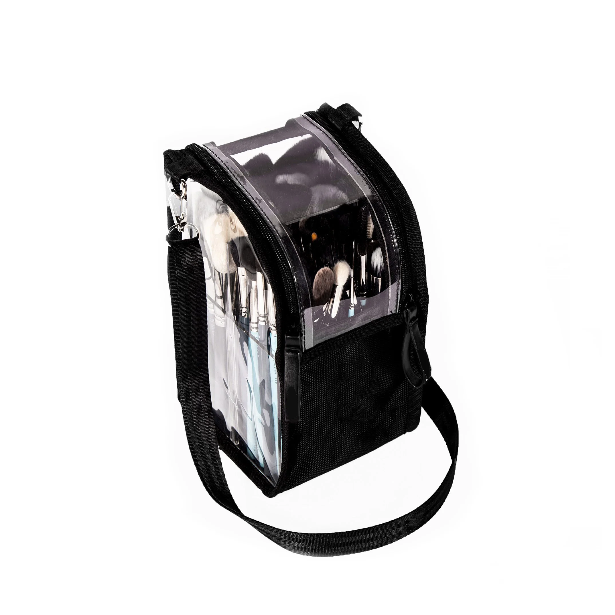 

Popular Travel Clear PVC Makeup Bag For Cosmetic With Acrylic Divider