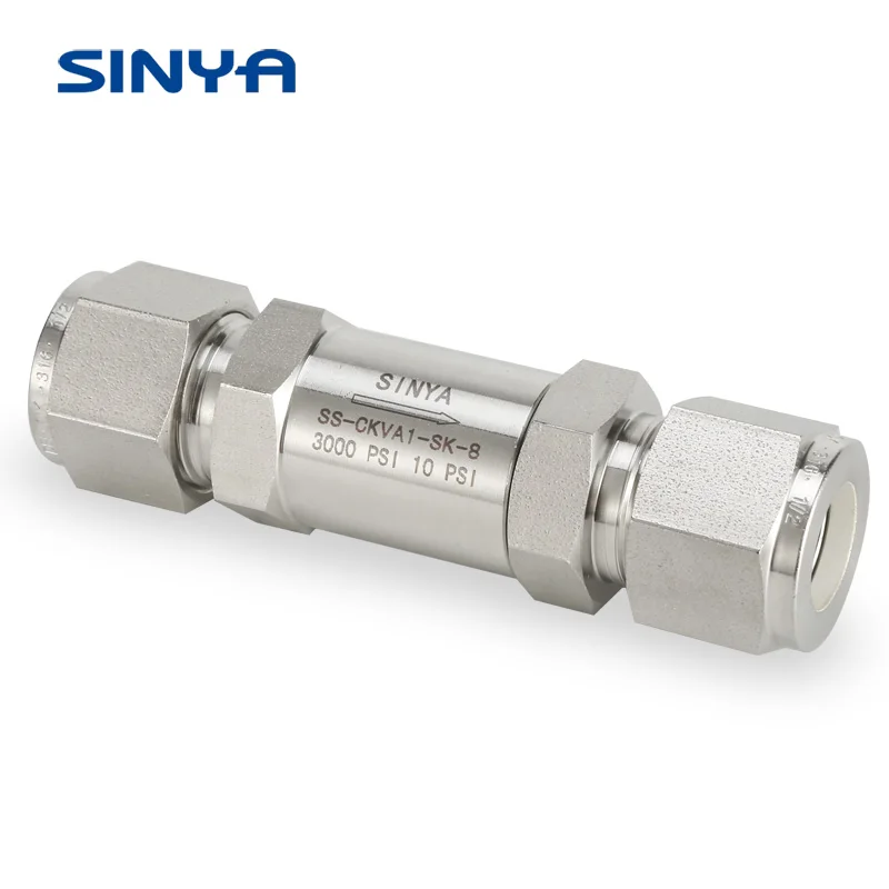 Compression Tube Double Ferrule Swagelok Type 1/4" 3/8" 1/2" Stainless Steel Non Return Oneway