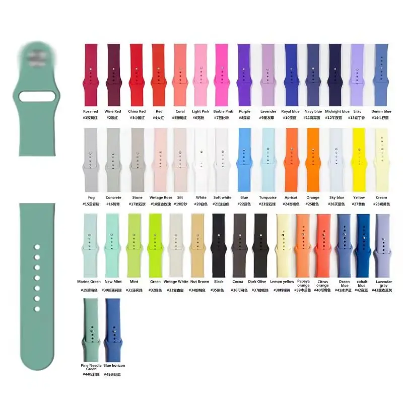 

Silicone Rubber Wristband Strap Band Soft Rubber Belt smartwatch Strap Bracelet for iWatch Series 7 6 5 4 Strap for Apple Watch, Multi colors