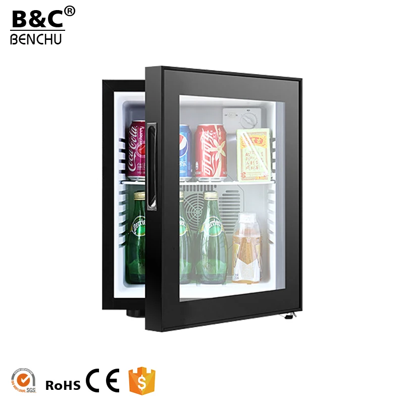 
40L commercial display Refrigerator hotel glass door mini bar fridge 